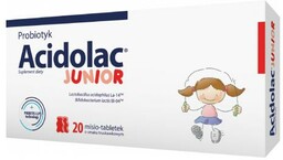 ACIDOLAC JUNIOR Probiotyk o smaku truskawkowym, 20 misio-tabletek