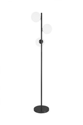 LAMPA STOJĄCA PODŁOGOWA CZARNA BIAŁE KULE FREDICA 3