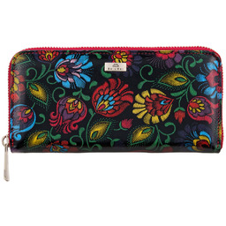 Duży Skórzany Portfel Damski BajuBaj  Kolorowa Elegancja