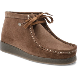 Brązowe Botki Hee Skórzane Buty Damskie Za Kostkę