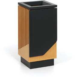 Kosz na śmieci 49 L, czarny/imitacja drewna