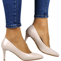 Szpilki Czółenka Sergio Leone 1336 J.Szare Matowe