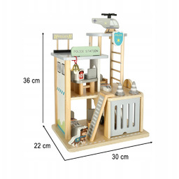 Parking drewniany garaż komisariat policji tor +radiowóz helikopter