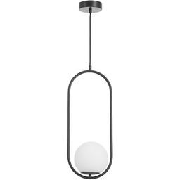 LAMPA WISZĄCA NOWOCZESNA CZARNA Z BIAŁĄ KULĄ VERO