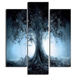 Homemania Ciemny obraz 3-częściowy-natura i krajobrazy-przez salon, sypialnia-wielokolorowe