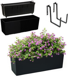 Skrzynka balkonowa z uchwytem Fontana 56cm czarna