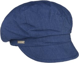 Czapka Kaszkiet Chambray by Seeberger, ciemnoniebieski, One Size
