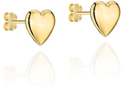 Złote Kolczyki Gładkie Serca pr 585