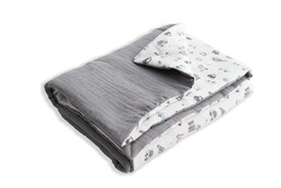 BabyMatex Kocyk 75x100 Muslin Designe szary biały