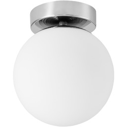 PLAFON LAMPA SUFITOWA NOWOCZESNA CHROMOWANA BIAŁA KULA FREDICA