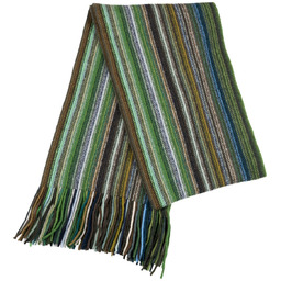 Ciepły szal wełniany w tonacji zieleni i brązu