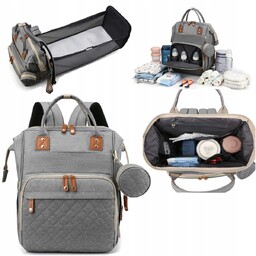 PLECAK ORGANIZER DLA MAMY PRZEWIJAK SZARY