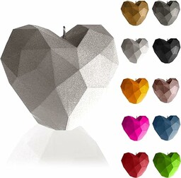 Candellana Heart Low-Poly - Świeca na walentynki -