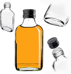 Butelka piersiówka Viane 100ml z czarną zakrętką 1