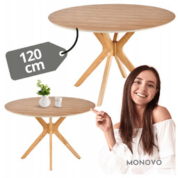 Stół Okrągły do Jadalni Boho Nicolas Dąb Naturalny