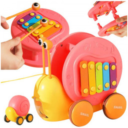 Ślimak do Ciągnięcia 4w1 Cymbałki Zębatki Sensoryczne Wyrzutnia
