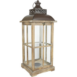 Latarnia lampion drewniany świecznik latarenka 65cm 107253