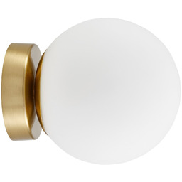 KINKIET LAMPA ŚCIENNA NOWOCZESNA MOSIĘŻNA BIAŁA KULA FREDICA