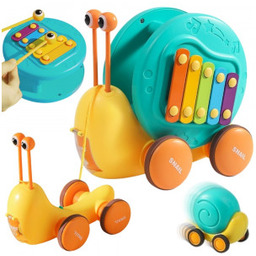 Ślimak do Ciągnięcia 4w1 Cymbałki Zębatki Sensoryczne Wyrzutnia