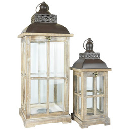 Latarnia ogrodowa lampion komplet brązowy 2szt 65/44cm 74242