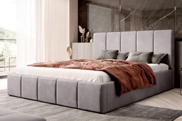 Łóżko tapicerowane z pojemnikiem SFG0114 160x200 Welur Szary