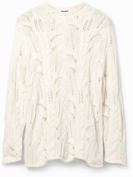 Sweter oversize w ażurowy wzór