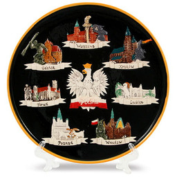 Talerz ceramiczny duży średni Polska / miasta