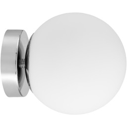 KINKIET LAMPA ŚCIENNA NOWOCZESNA CHROMOWANA BIAŁA KULA FREDICA