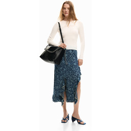 Jeansowa spódnica z falbanami