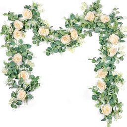 Der Rose Girlanda kwiatowa ze sztucznego eukaliptusa ze