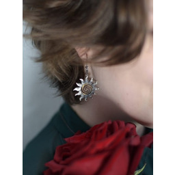 Kolczyki srebrne - Słoneczka w oksydzie