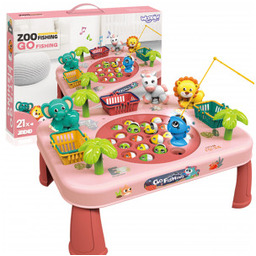 Gra Zręcznościowa Łowienie Ryb Interaktywny Stolik Różowy
