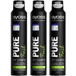 3X200ML SUCHY SZMAPON DO WŁOSÓW ODŚWIEŻAJĄCY SYOSS