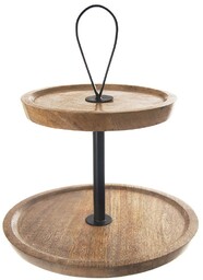 Patera drewniana 2-poziomowa MANGO 30 cm