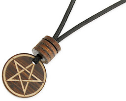 WISIOREK Z DREWNA PENTAGRAM kolor czarny drewno kolor
