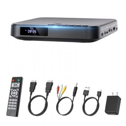 Mini odtwarzacz czarny płyt DVD CD do telewizora