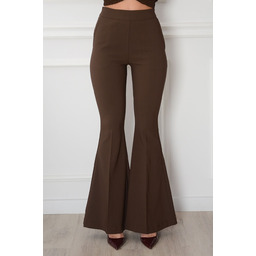 Spodnie dzwony w kant czekolada Darios