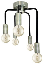 Lumes Pięcioramienna czarna lampa sufitowa pająk - V135-Elebi