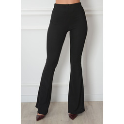 Spodnie dzwony prążek czarne Vitino