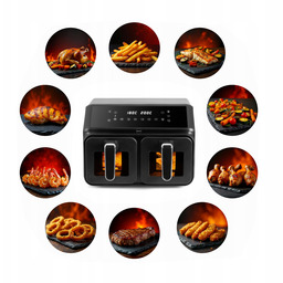 Frytownica Beztłuszczowa Airfryer Frytkownica Eldom FR210 Duża Podwójna