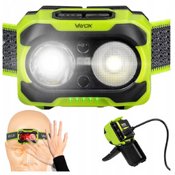 Latarka Led Czołowa Akumulatorowa Czujnik Usb-c Twinbeam 600LM