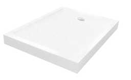 Biały brodzik prysznicowy prostokątny 80x140 cm struktura kamienia