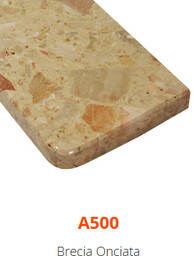 Parapet z konglomeratu marmurowego aglomarmur Brecia Onciata 3cm