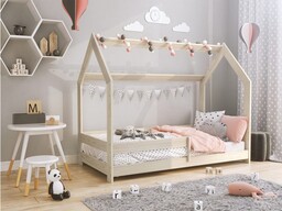 Łóżko Domek dziecięce 160x80 dla dzieci sosna bielona