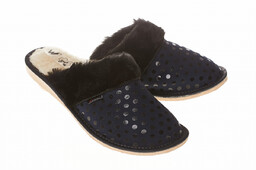 Wygodne Damskie zabudowane kapcie ze skóry naturalnej Wójciak