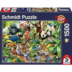 Schmidt Spiele 57385 Kolorowy świat zwierząt, puzzle 1500
