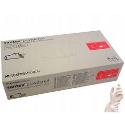 - Rękawice lateksowe diagnostyczne, santex powdered (FINGERTIP TEXTURED)