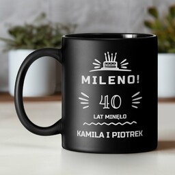 Kubek ceramiczny czarny matowy z grawerem dla niej