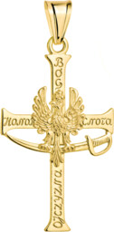 Srebrny Krzyżyk Patriotyczny Złocony pr 925