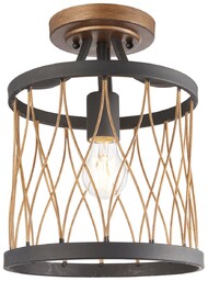 Lampa sufitowa Heston 61497 Endon druciana klatka rustykalna
